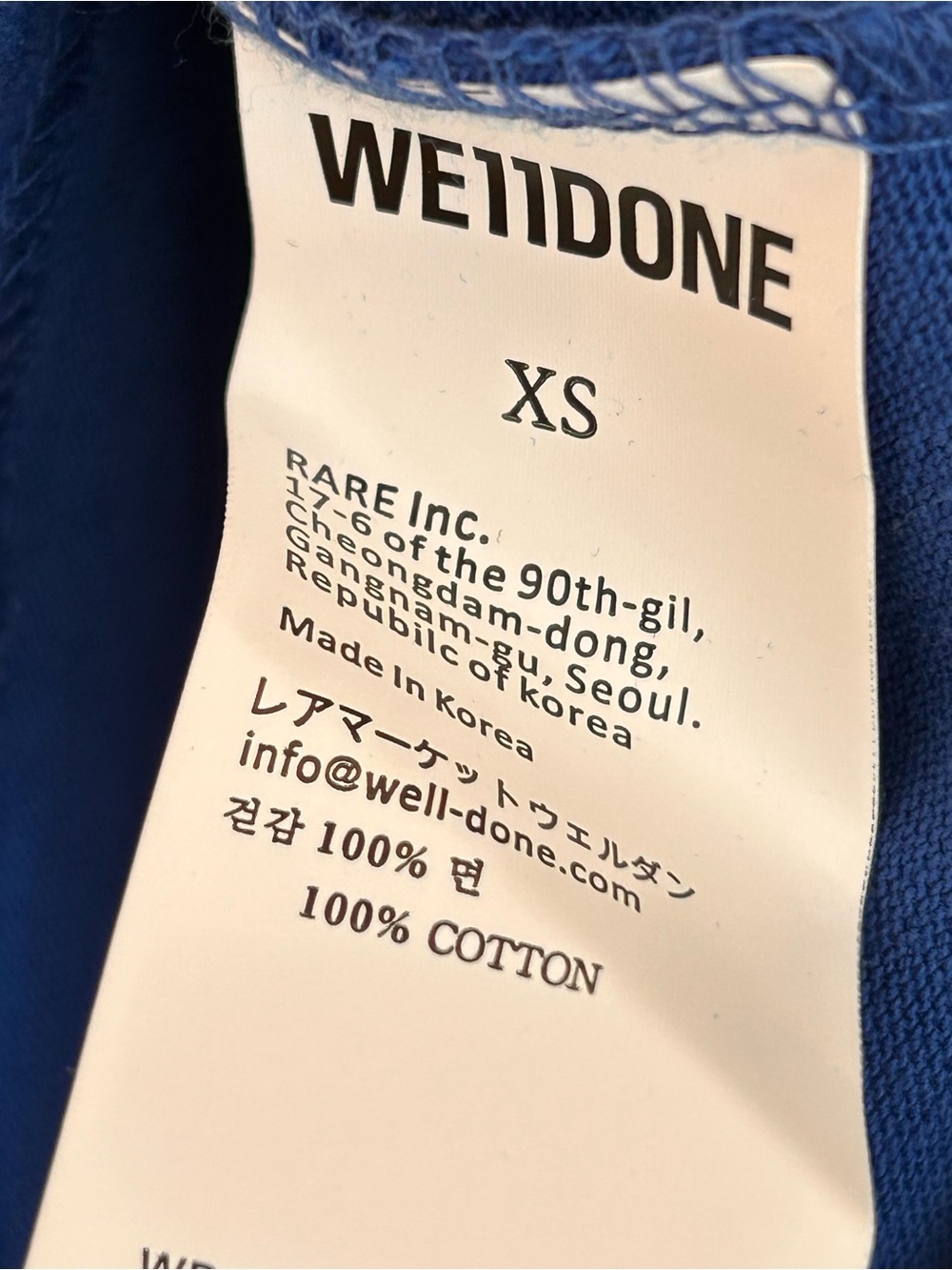 We11done Womens Oversized XS Fall 2020 Collection Paris Long Sleeve Shirt Blue - Picture 5 of 9